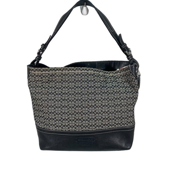 Coach Handbags - Vintage Coach Signature Monogram Hobo Bucket Bag Shoulder Handbag Purse Shoulder